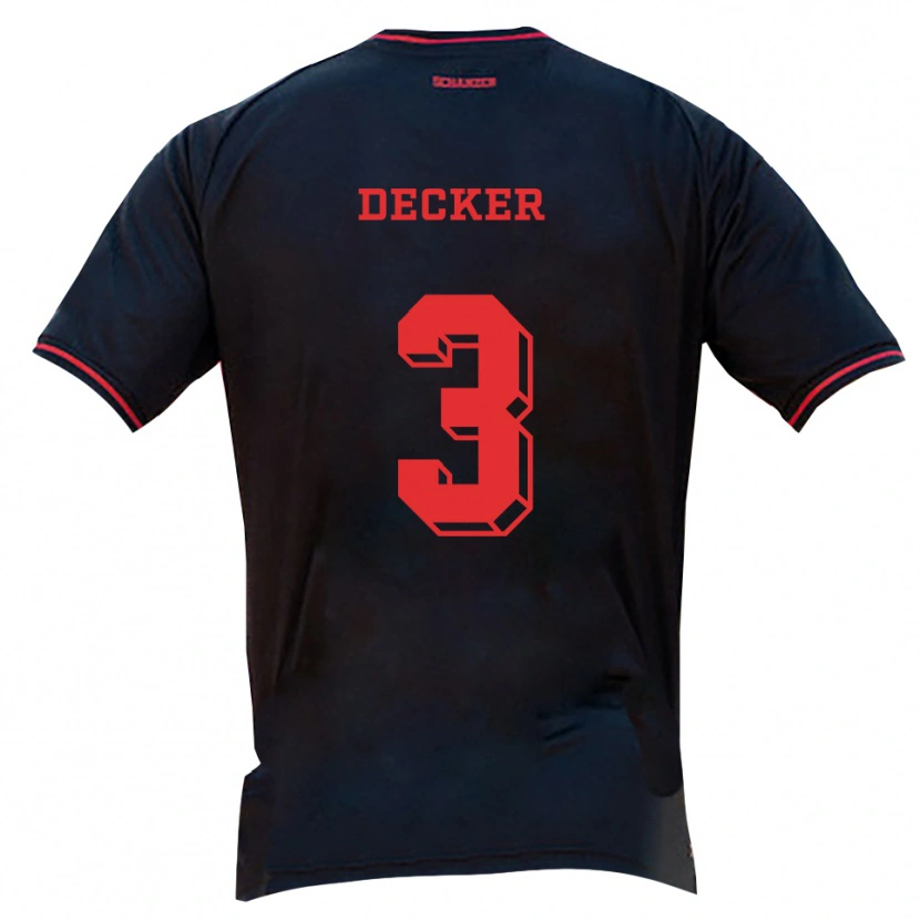 Danxen Men Elias Decker #3 Black Red White Away Jersey 2025/26 T-Shirt