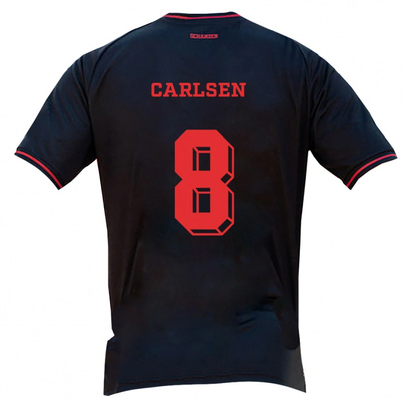 Danxen Men Fredrik Carlsen #8 Black Red White Away Jersey 2025/26 T-Shirt