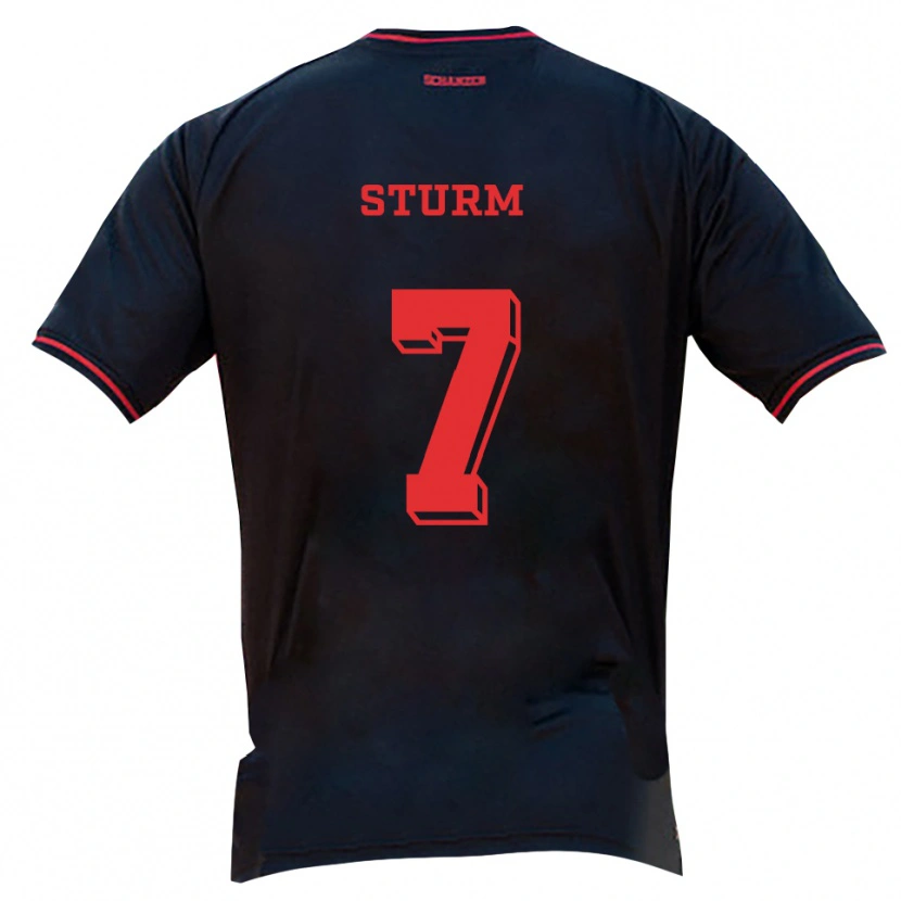 Danxen Men Yann Sturm #7 Black Red White Away Jersey 2025/26 T-Shirt