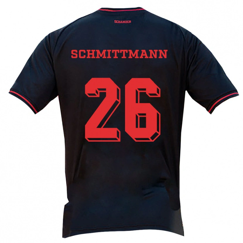 Danxen Men Katharina Schmittmann #26 Black Red White Away Jersey 2025/26 T-Shirt