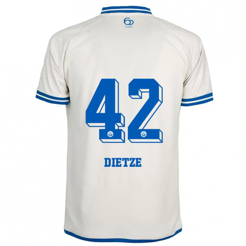 Danxen Men Benno Dietze #42 White Blue Away Jersey 2025/26 T-Shirt