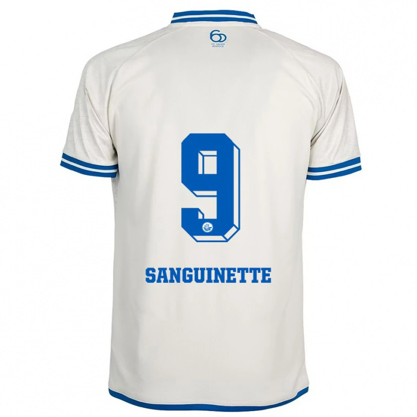 Danxen Men Pierre Sanguinette #9 White Blue Away Jersey 2025/26 T-Shirt