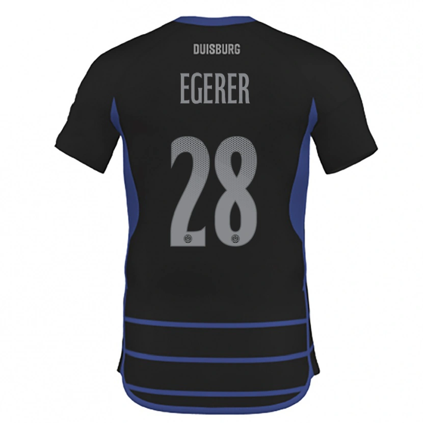 Danxen Men Florian Egerer #28 Black Blue Away Jersey 2025/26 T-Shirt