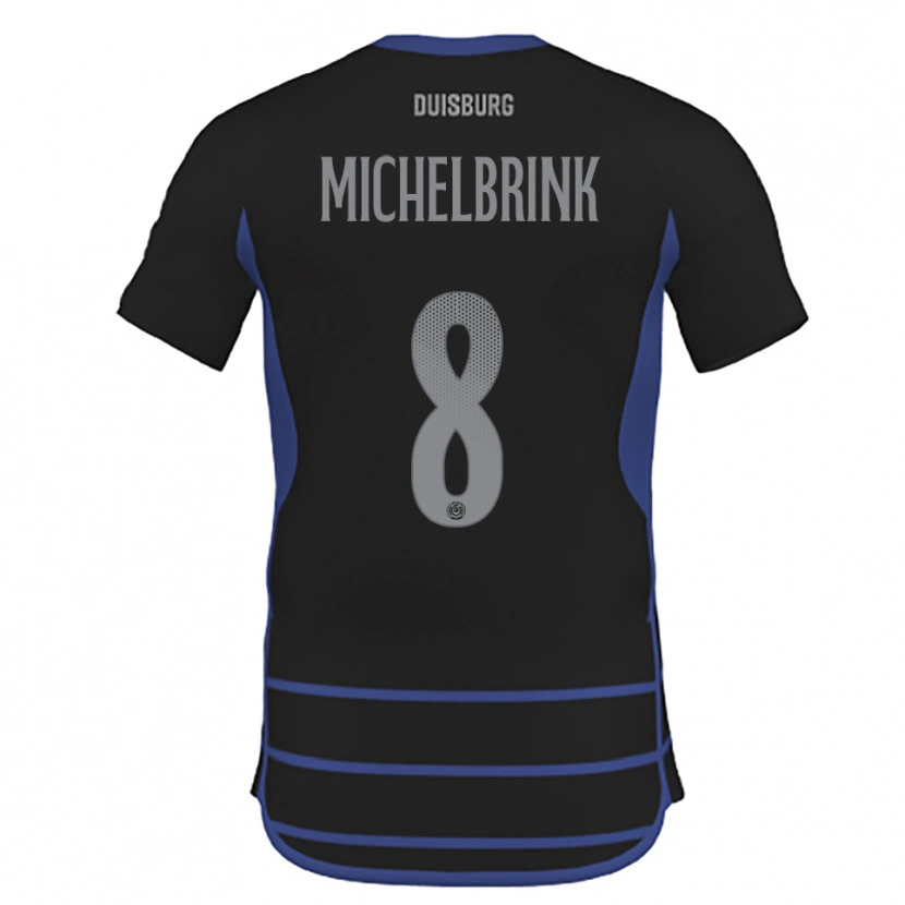 Danxen Men Jonas Michelbrink #8 Black Blue Away Jersey 2025/26 T-Shirt