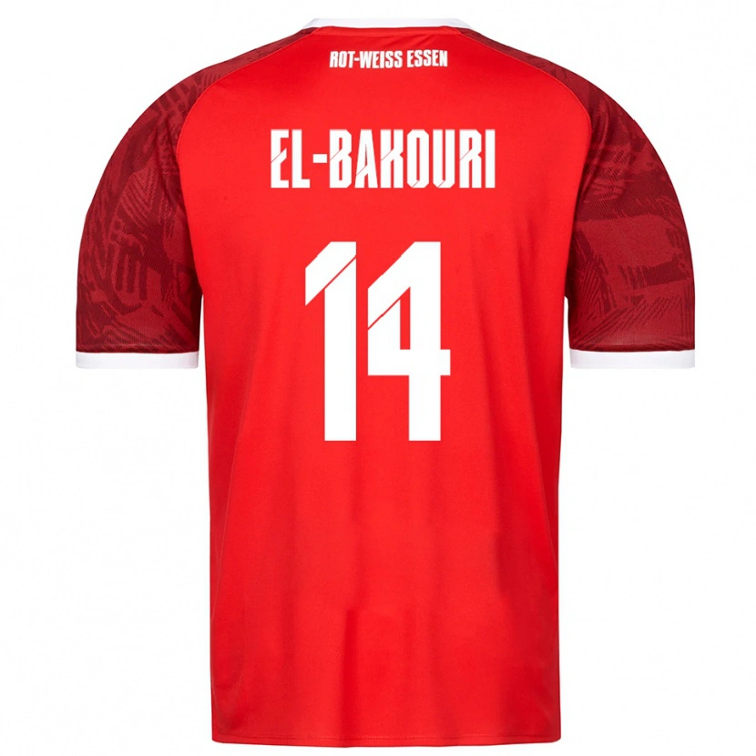 Danxen Men Ibrahim El-Bakouri #14 Red Burgundy White Away Jersey 2025/26 T-Shirt