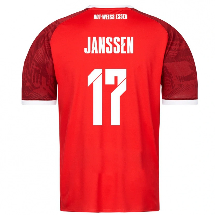 Danxen Men Lenn Janssen #17 Red Burgundy White Away Jersey 2025/26 T-Shirt