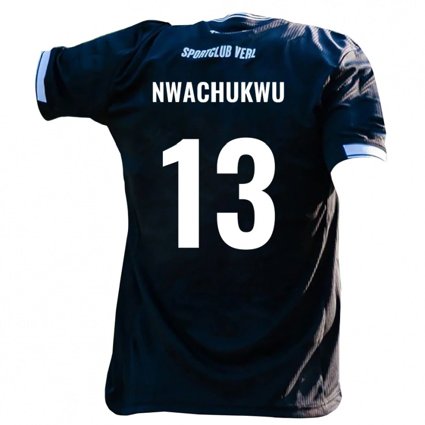 Danxen Men Isaak Nwachukwu #13 Black White Away Jersey 2025/26 T-Shirt