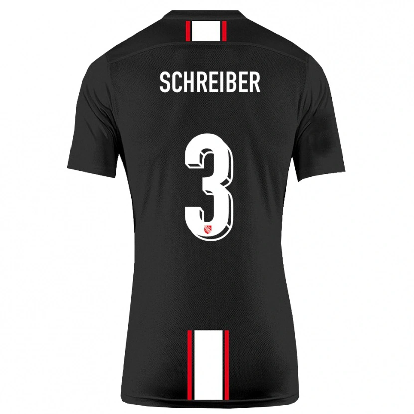Danxen Men David Schreiber #3 Black White Away Jersey 2025/26 T-Shirt