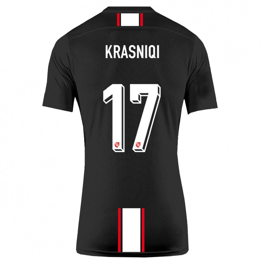 Danxen Men Ermal Krasniqi #17 Black White Away Jersey 2025/26 T-Shirt