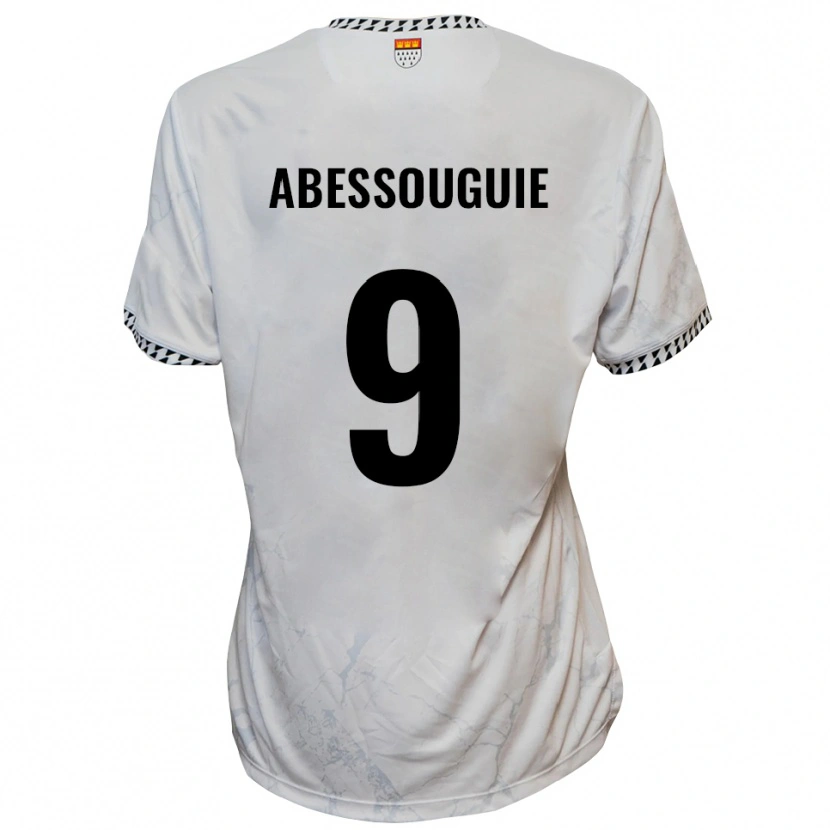 Danxen Men Thierry Abessouguie #9 White Black Away Jersey 2025/26 T-Shirt