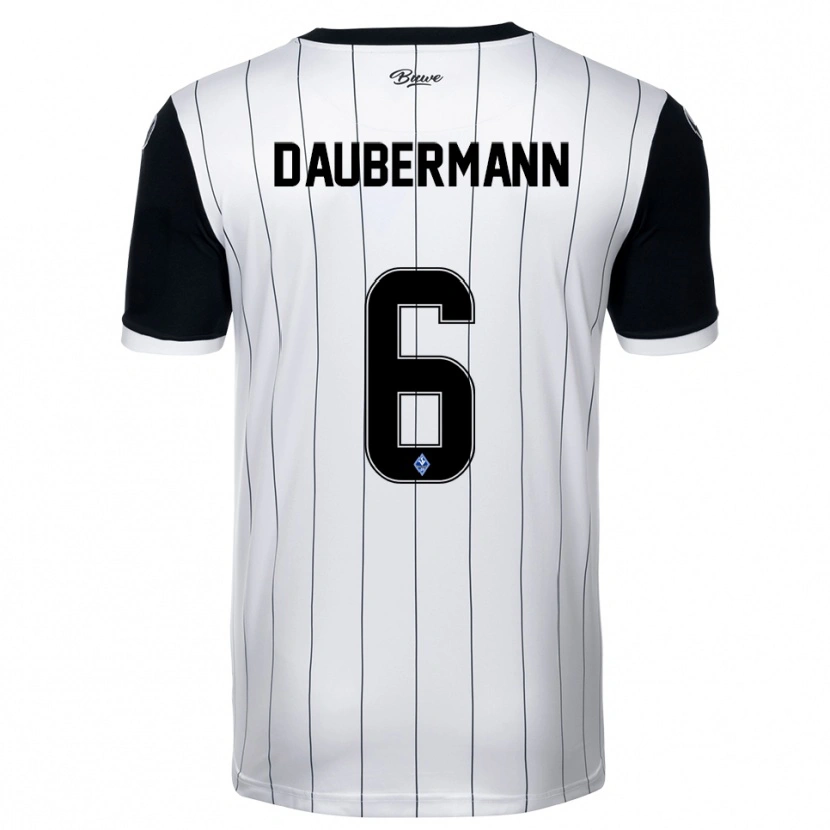 Danxen Men Jonas Daubermann #6 White Black Away Jersey 2025/26 T-Shirt