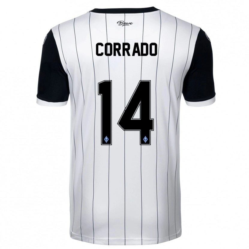 Danxen Men Tiziano Corrado #14 White Black Away Jersey 2025/26 T-Shirt