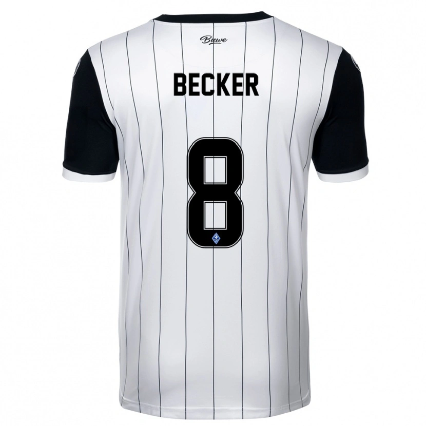Danxen Men Finn Becker #8 White Black Away Jersey 2025/26 T-Shirt