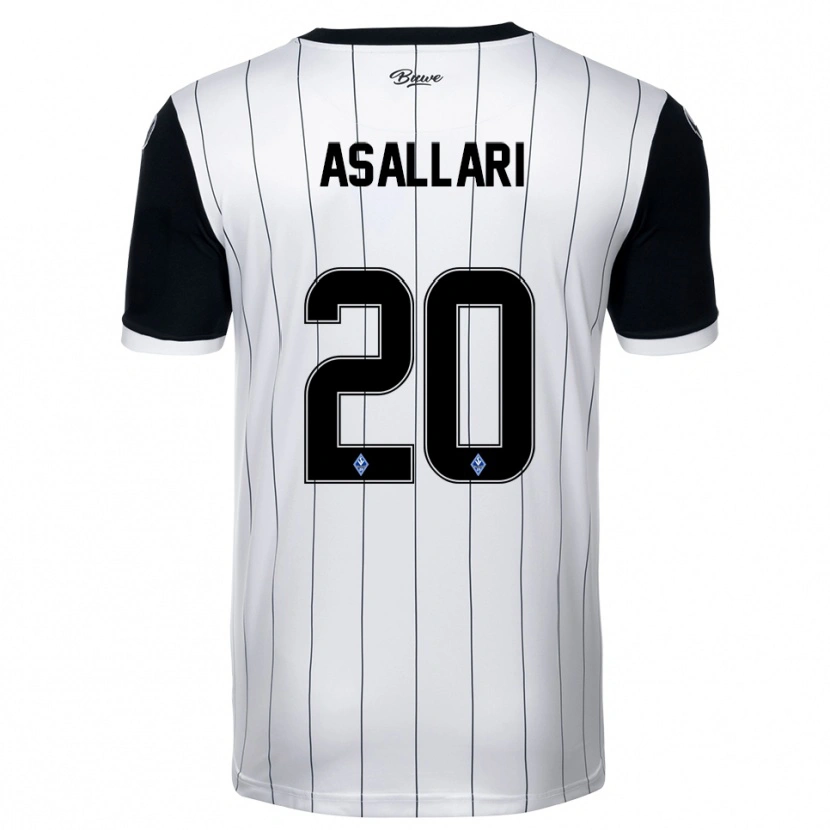 Danxen Men Kushtrim Asallari #20 White Black Away Jersey 2025/26 T-Shirt