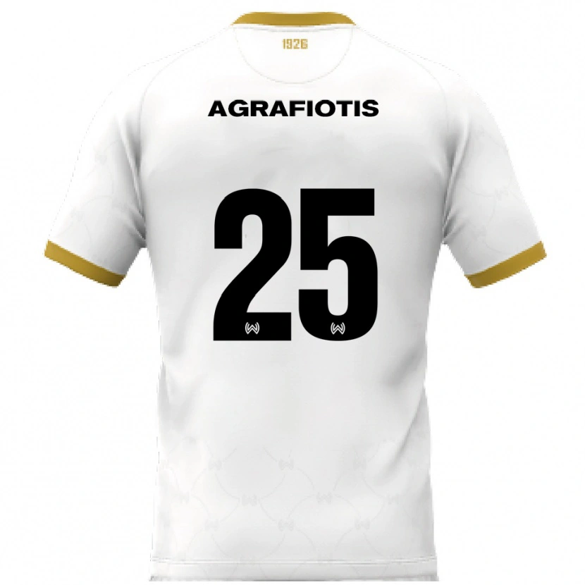 Danxen Men Nikolas Agrafiotis #25 White Gold Away Jersey 2025/26 T-Shirt