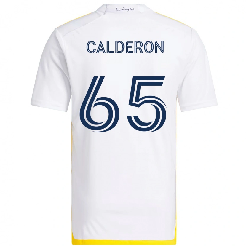 Danxen Kid Juan Calderón #65 White Yellow Home Jersey 2025/26 T-Shirt