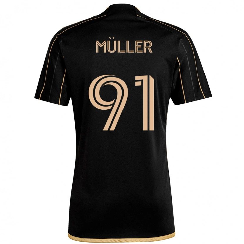 Danxen Kid Luis Müller #91 Black Brown Home Jersey 2025/26 T-Shirt