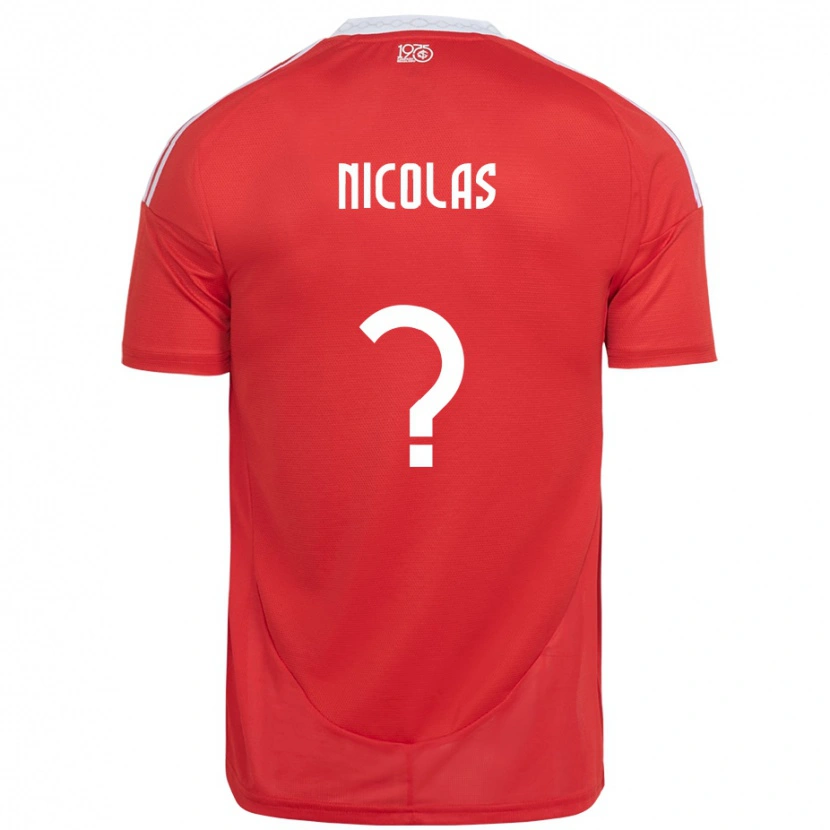 Danxen Kid Nicolas #0 Red White Home Jersey 2025/26 T-Shirt