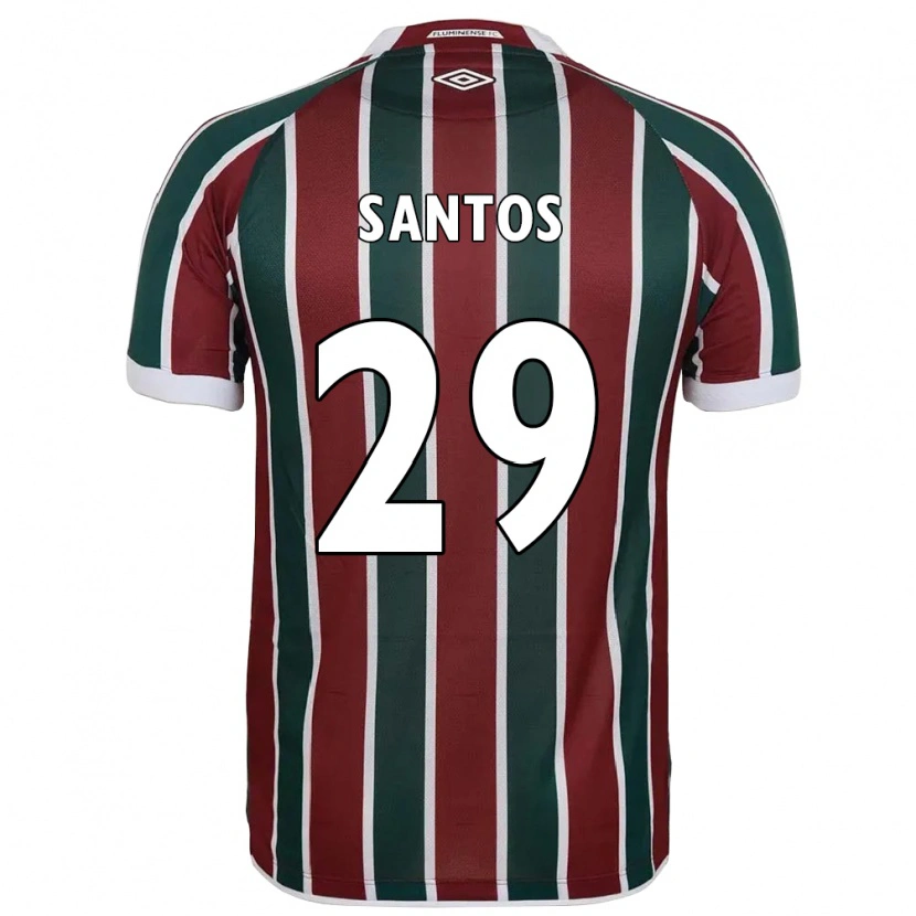 Danxen Kid Thiago Santos #29 Green Maroon White Home Jersey 2025/26 T-Shirt