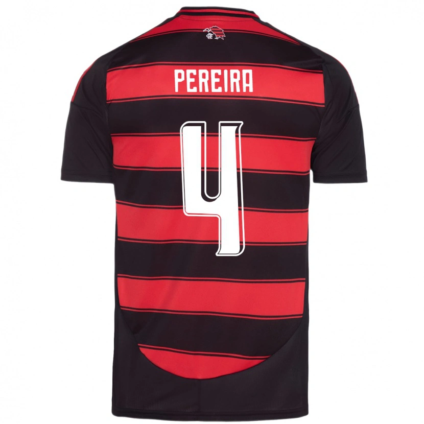 Danxen Kid Léo Pereira #4 Red Black Home Jersey 2025/26 T-Shirt