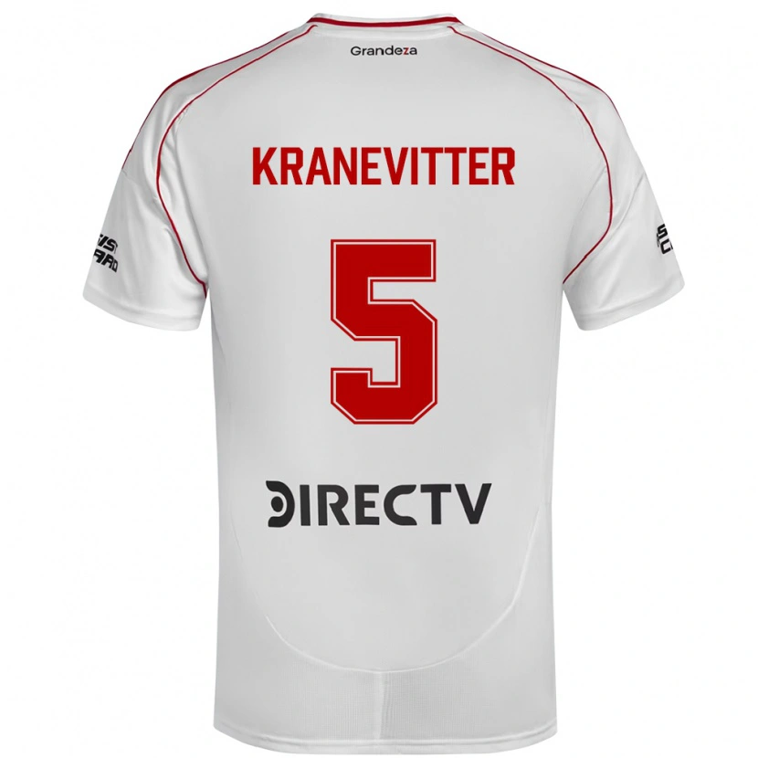 Danxen Kid Matías Kranevitter #5 White Red Home Jersey 2025/26 T-Shirt
