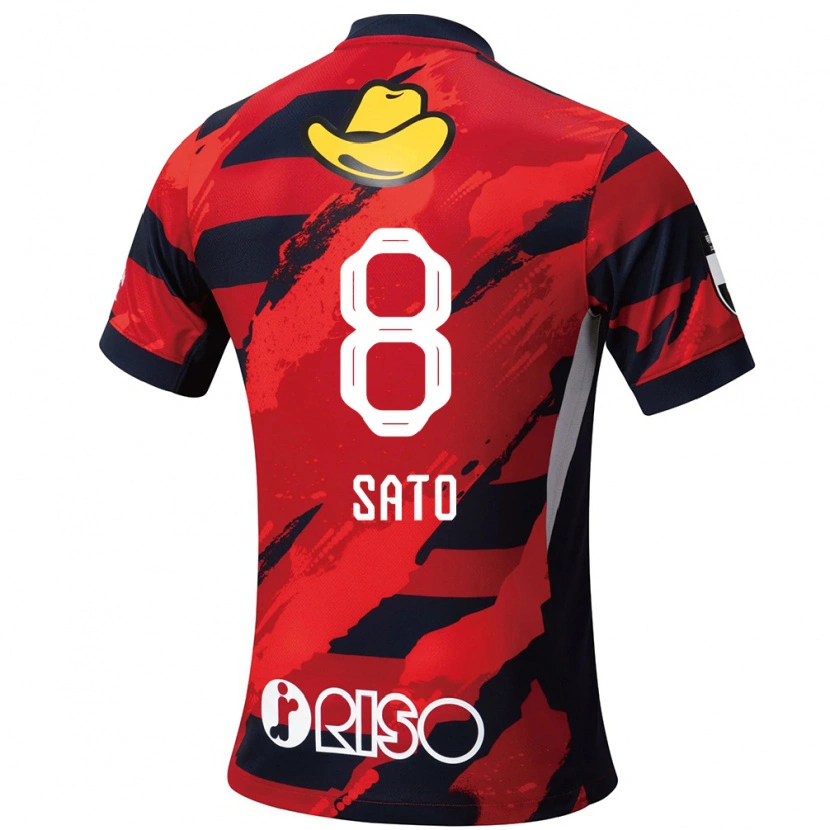 Danxen Kid Yuto Sato #8 Red Black Home Jersey 2025/26 T-Shirt