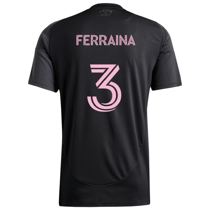 Danxen Kid Giovanni Ferraina #3 Black Pink Away Jersey 2025/26 T-Shirt