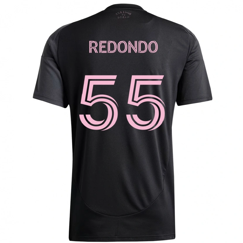 Danxen Kid Federico Redondo #55 Black Pink Away Jersey 2025/26 T-Shirt