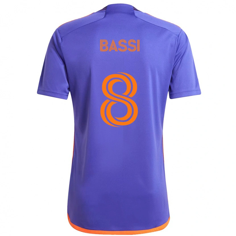 Danxen Kid Amine Bassi #8 Purple  Orange Away Jersey 2025/26 T-Shirt