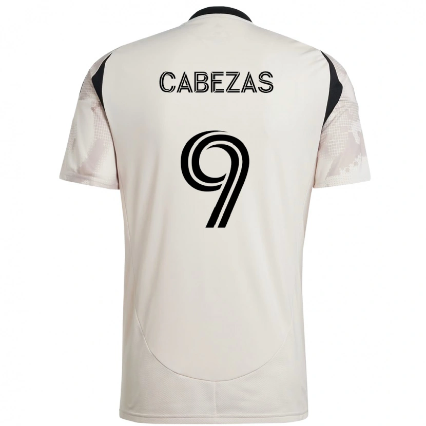 Danxen Kid Jorge Cabezas #9 Beige Black Away Jersey 2025/26 T-Shirt
