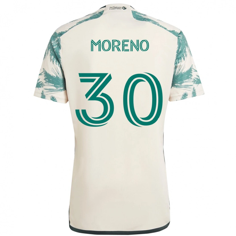 Danxen Kid Santiago Moreno #30 Beige Green Away Jersey 2025/26 T-Shirt