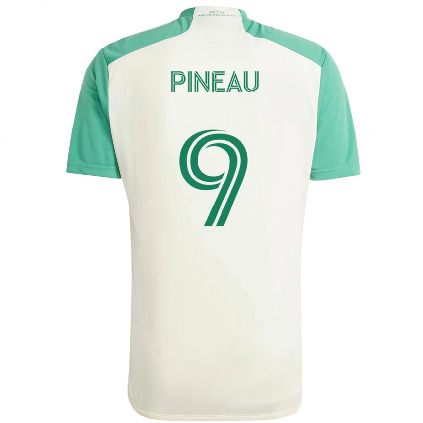 Danxen Kid Sebastien Pineau #9 White Green Away Jersey 2025/26 T-Shirt