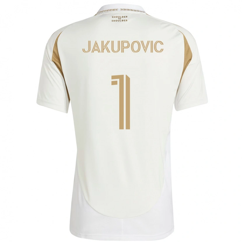 Danxen Kid Eldin Jakupovic #1 White Brown Away Jersey 2025/26 T-Shirt