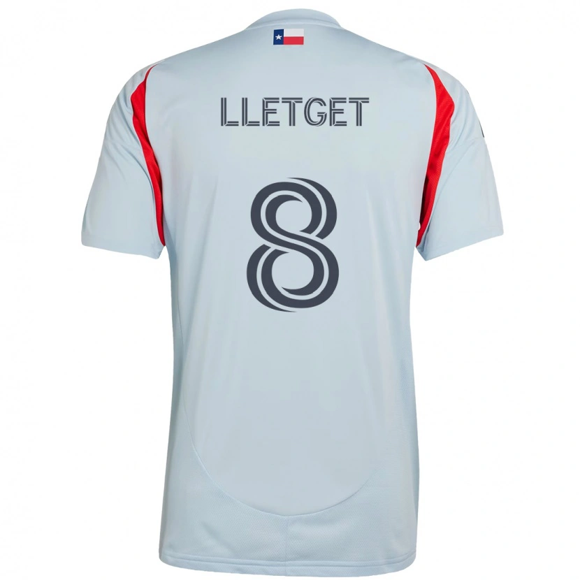 Danxen Kid Sebastian Lletget #8 Light Blue Red Away Jersey 2025/26 T-Shirt