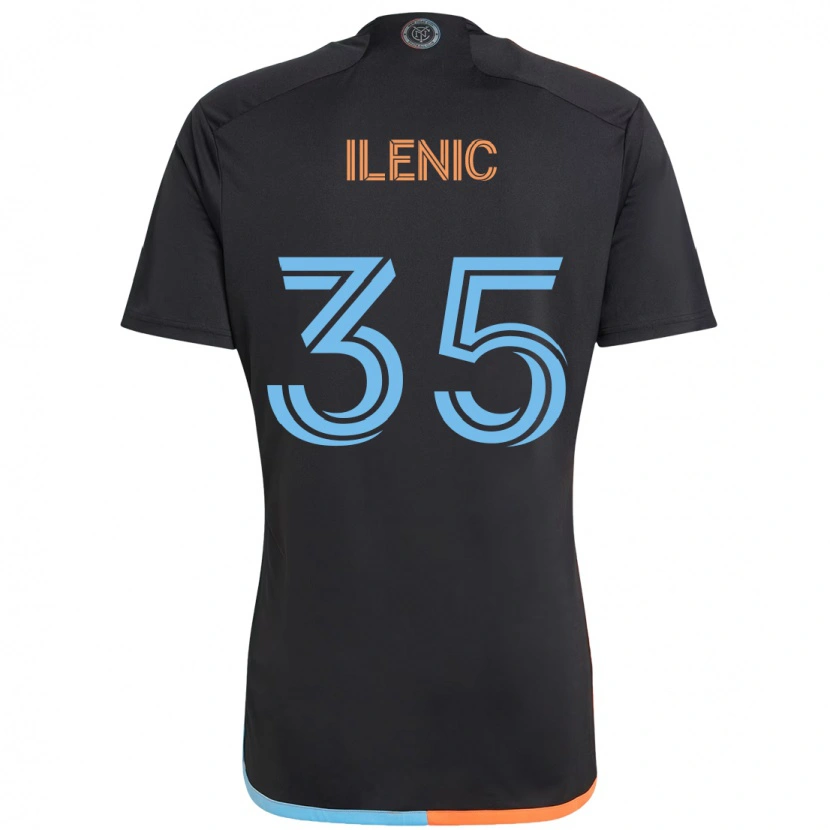 Danxen Kid Mitja Ilenič #35 Black Blue Orange Away Jersey 2025/26 T-Shirt