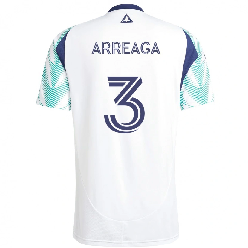 Danxen Kid Xavier Arreaga #3 White Blue Away Jersey 2025/26 T-Shirt