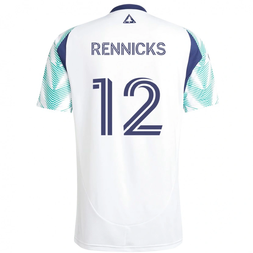 Danxen Kid Justin Rennicks #12 White Blue Away Jersey 2025/26 T-Shirt
