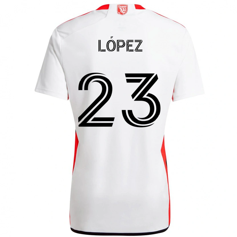 Danxen Kid Hernán López #23 White Red Away Jersey 2025/26 T-Shirt