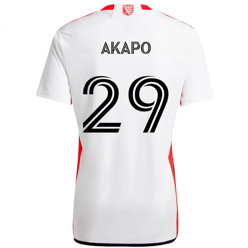 Danxen Kid Carlos Akapo #29 White Red Away Jersey 2025/26 T-Shirt