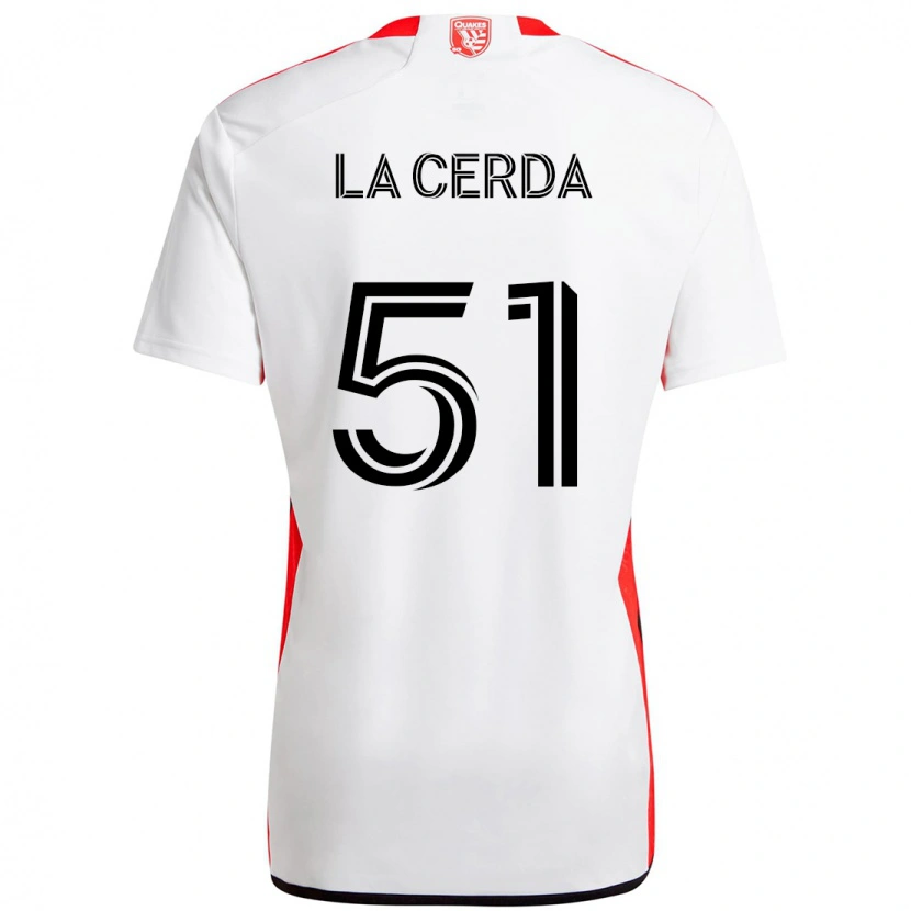 Danxen Kid Eric De La Cerda #51 White Red Away Jersey 2025/26 T-Shirt
