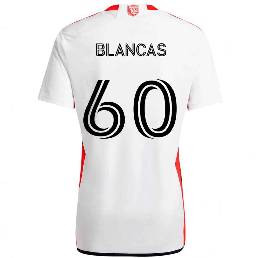Danxen Kid Eduardo Blancas #60 White Red Away Jersey 2025/26 T-Shirt