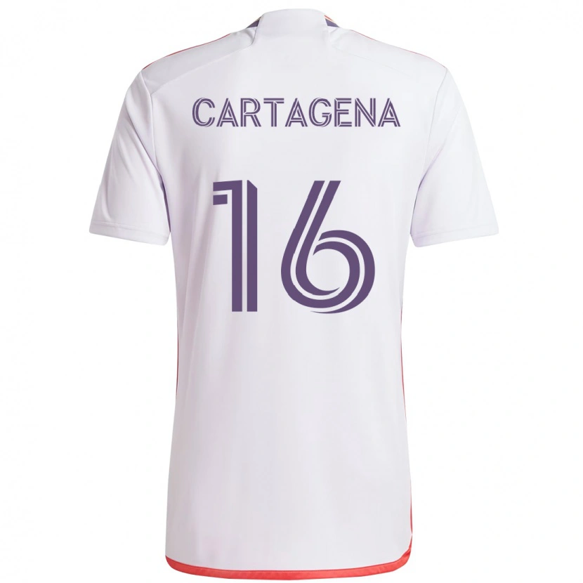 Danxen Kid Wilder Cartagena #16 White Purple Away Jersey 2025/26 T-Shirt