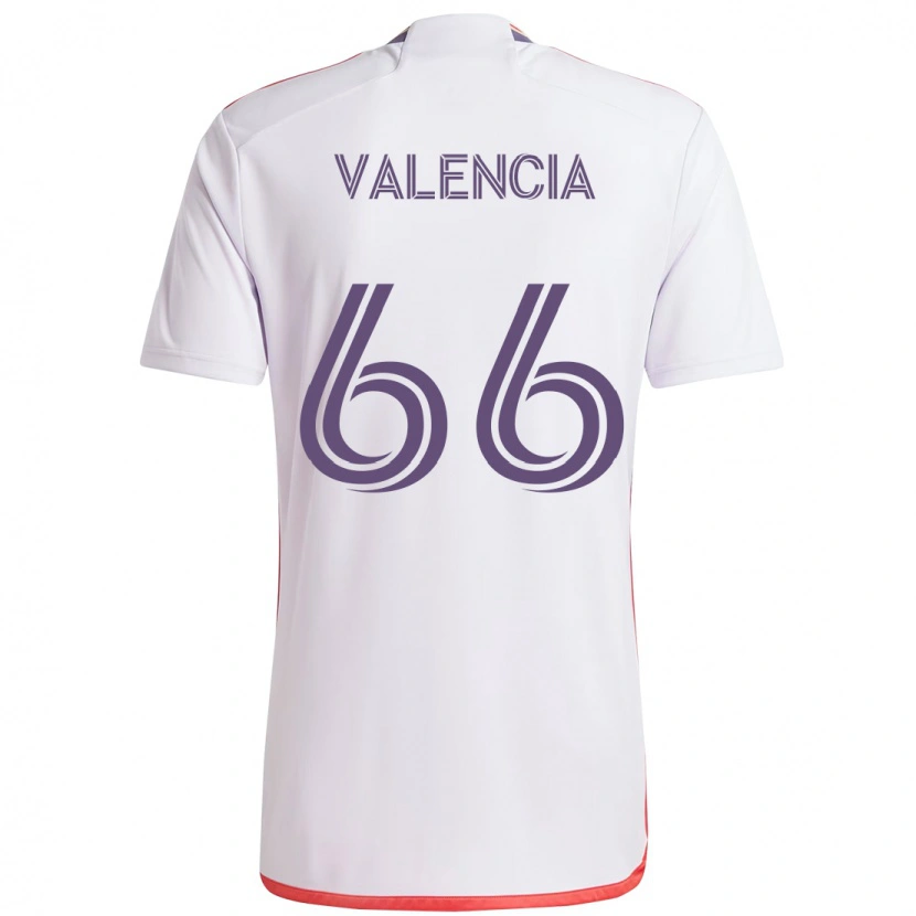 Danxen Kid Yeiler Valencia #66 White Purple Away Jersey 2025/26 T-Shirt