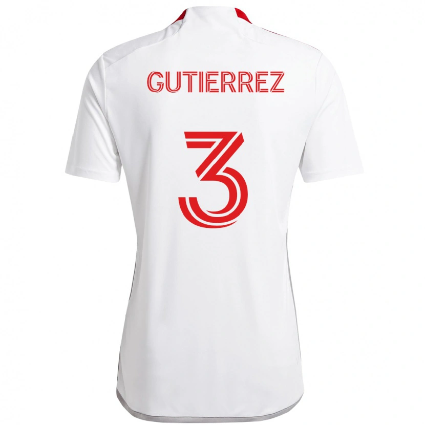 Danxen Kid Cristián Gutiérrez #3 White Red Away Jersey 2025/26 T-Shirt