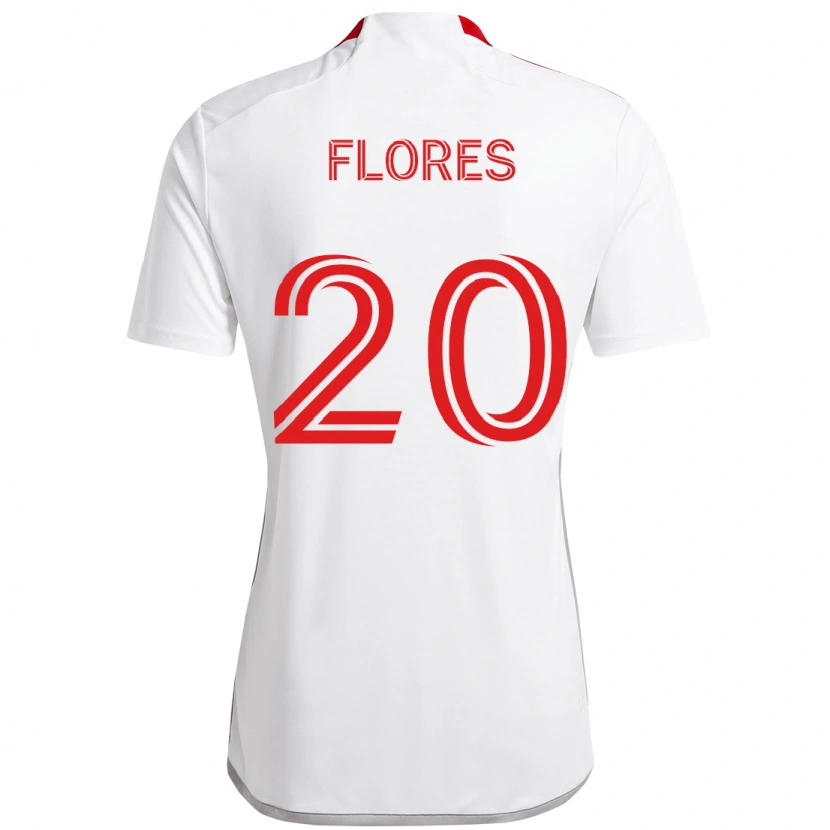 Danxen Kid Deybi Flores #20 White Red Away Jersey 2025/26 T-Shirt