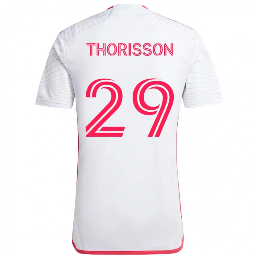 Danxen Kid Nökkvi Thórisson #29 White Magenta Away Jersey 2025/26 T-Shirt