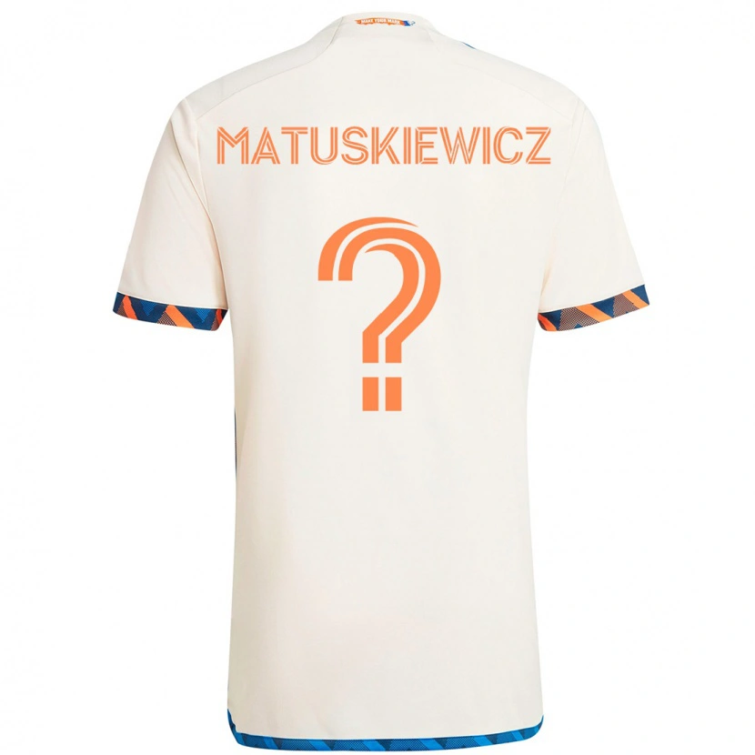 Danxen Kid Lincoln Matuskiewicz #0 White Blue Orange Away Jersey 2025/26 T-Shirt