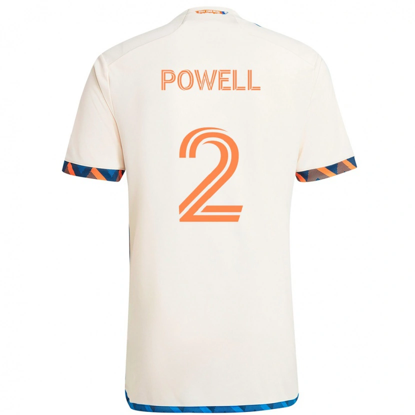 Danxen Kid Alvas Powell #2 White Blue Orange Away Jersey 2025/26 T-Shirt