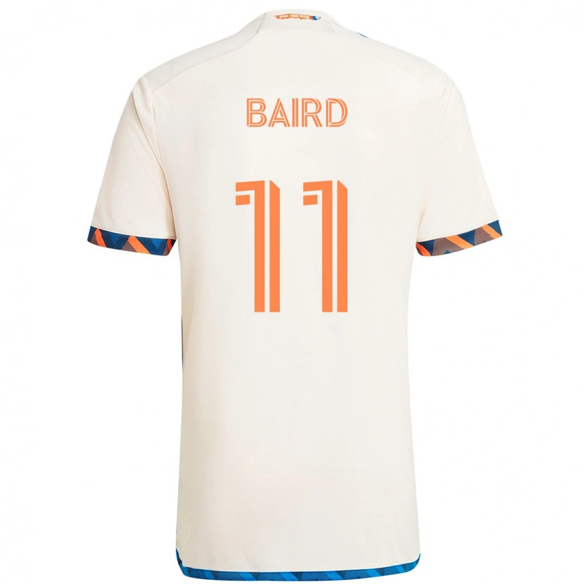Danxen Kid Corey Baird #11 White Blue Orange Away Jersey 2025/26 T-Shirt