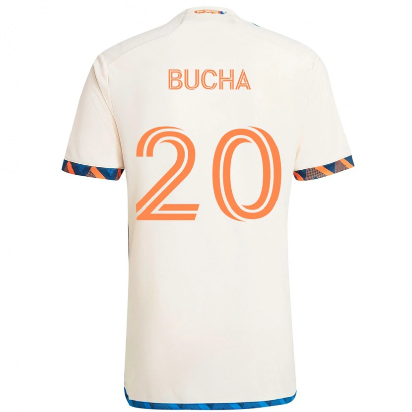 Danxen Kid Pavel Bucha #20 White Blue Orange Away Jersey 2025/26 T-Shirt